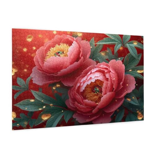 Blume Puzzle 6000 Teile Erwachsene Puzzle Pfingstrose Design für Erwachsene und Beginner, HD Farbe HolzPuzzle mit Geschenkbox Verpackung, Zimmer Deko Wohnzimmer, Geschenke für Frauen 100x180cm -z1183 von Guofuos