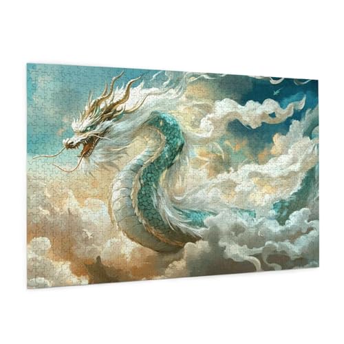 Drachen Puzzle 3000 Teile Erwachsene Puzzle Traum Design für Erwachsene und Beginner, HD Farbe HolzPuzzle mit Geschenkbox Verpackung for Zimmer Deko Wohnzimmer, Geschenke für Frauen 80x120cm -z1295 von Guofuos