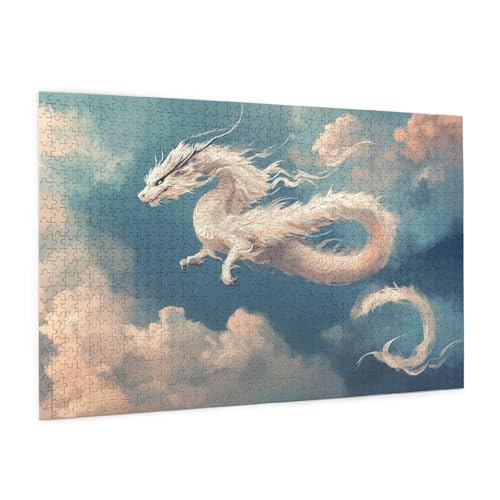Drachen Puzzle 5000 Teile Erwachsene Puzzle Landschaft Design für Erwachsene und Beginner, HD Farbe HolzPuzzle mit Geschenkbox Verpackung, Zimmer Deko Wohnzimmer, Geschenke für Frauen 100x150cm -z1290 von Guofuos