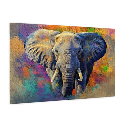Elefant Puzzle 2000 Teile Erwachsene Puzzle Tier Design für Erwachsene und Beginner, HD Farbe HolzPuzzle mit Geschenkbox Verpackung for Zimmer Deko Wohnzimmer, Geschenke für Frauen 70x100cm -z539 von Guofuos