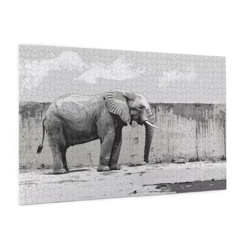 Elefant Puzzle 4000 Teile Erwachsene Puzzle Tier Design für Erwachsene und Beginner, HD Farbe HolzPuzzle mit Geschenkbox Verpackung for Zimmer Deko Wohnzimmer, Geschenke für Frauen 87x140cm -z540 Elefant Puzzle 4000 Teile Erwachsene Puzzle Tier Design für Erwachsene und Beginner, HD Farbe HolzPuzzle mit Geschenkbox Verpackung for Zimmer Deko Wohnzimmer, Geschenke für Frauen 87x140cm -z540 von Guofuos