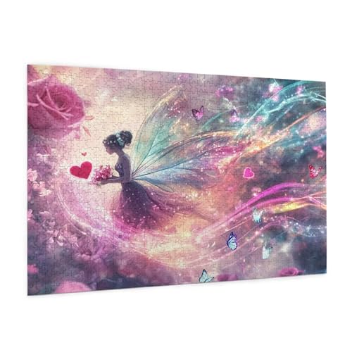 Elf Puzzle 2000 Teile Erwachsene Puzzle Blume Design für Erwachsene und Beginner, HD Farbe HolzPuzzle mit Geschenkbox Verpackung for Zimmer Deko Wohnzimmer, Geschenke für Frauen 70x100cm -z1254 von Guofuos