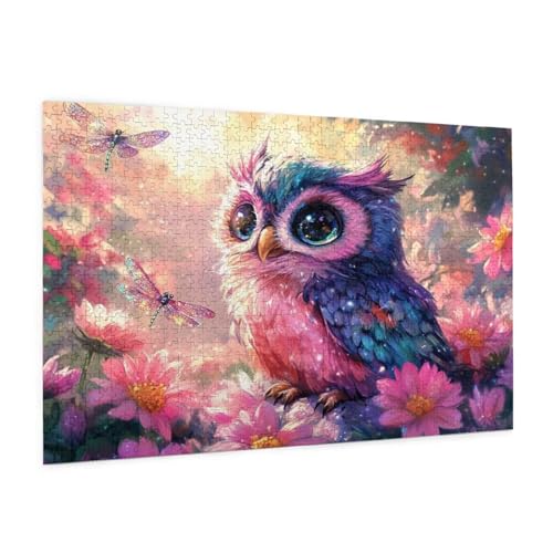 Eule Puzzle 3000 Teile Erwachsene Puzzle Blume Design für Erwachsene und Beginner, HD Farbe HolzPuzzle mit Geschenkbox Verpackung for Zimmer Deko Wohnzimmer, Geschenke für Frauen 80x120cm -z233 von Guofuos