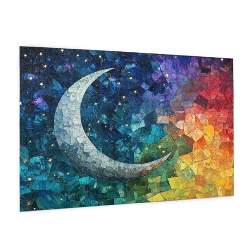 Farbe Puzzle 2000 Teile Erwachsene Puzzle Mond Design für Erwachsene und Beginner, HD Farbe HolzPuzzle mit Geschenkbox Verpackung for Zimmer Deko Wohnzimmer, Geschenke für Frauen 70x100cm -z483 von Guofuos