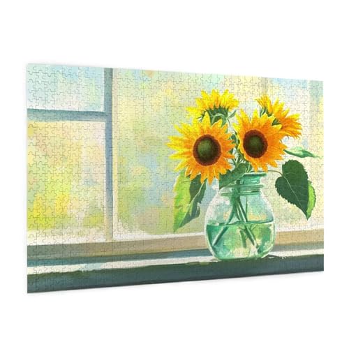 Fensterbank Puzzle 5000 Teile Erwachsene Puzzle Blume Design für Erwachsene Beginner, HD Farbe HolzPuzzle mit Geschenkbox Verpackung for Zimmer Deko Wohnzimmer, Geschenke für Frauen 100x150cm -z533 Fensterbank Puzzle 5000 Teile Erwachsene Puzzle Blume Design für Erwachsene Beginner, HD Farbe HolzPuzzle mit Geschenkbox Verpackung for Zimmer Deko Wohnzimmer, Geschenke für Frauen 100x150cm -z533 von Guofuos