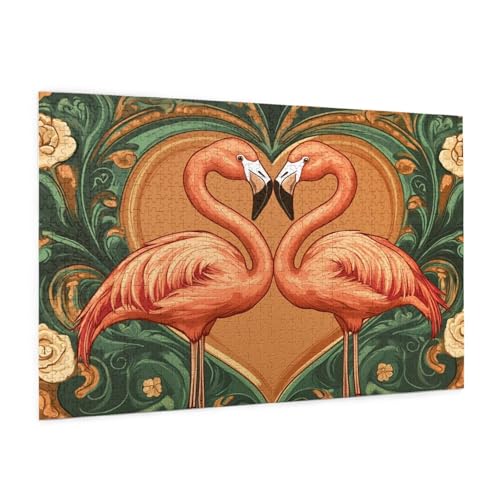 Flamingo Puzzle 5000 Teile Erwachsene Puzzle Liebe Design für Erwachsene und Beginner, HD Farbe HolzPuzzle mit Geschenkbox Verpackung for Zimmer Deko Wohnzimmer, Geschenke für Frauen 100x150cm -z1238 von Guofuos