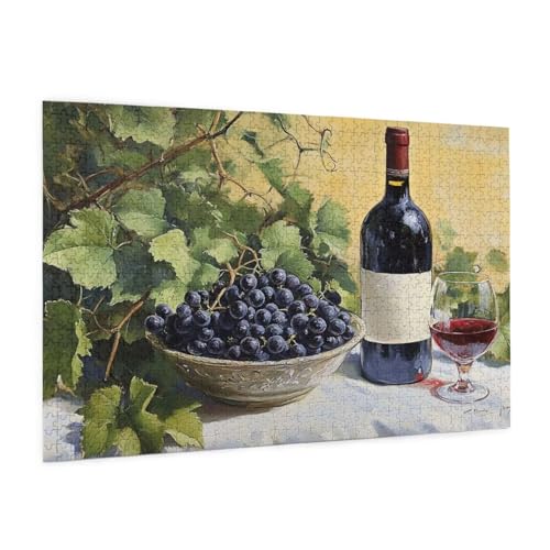 Frankreich Puzzle 2000 Teile Erwachsene Puzzle Traube Design für Erwachsene und Beginner, HD Farbe HolzPuzzle mit Geschenkbox Verpackung for Zimmer Deko Wohnzimmer, Geschenke für Frauen 70x100cm -z752 von Guofuos