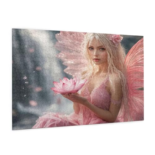 Frau Puzzle 1000 Teile Erwachsene Puzzle Elf Design für Erwachsene und Beginner,Farbe HolzPuzzle Kreative Geschenke mit Geschenkbox Verpackung Zimmer Deko Wohnzimmer,Geschenke für Frauen 50x75cm -z285 von Guofuos
