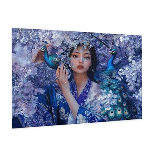 Frau Puzzle 1000 Teile Erwachsene Puzzle Pfau Design für Erwachsene und Beginner, HD Farbe HolzPuzzle mit Geschenkbox Verpackung for Zimmer Deko Wohnzimmer, Geschenke für Frauen 50x75cm -z1485 Frau Puzzle 1000 Teile Erwachsene Puzzle Pfau Design für Erwachsene und Beginner, HD Farbe HolzPuzzle mit Geschenkbox Verpackung for Zimmer Deko Wohnzimmer, Geschenke für Frauen 50x75cm -z1485 von Guofuos