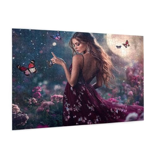 Frau Puzzle 1000 Teile Erwachsene Puzzle Schmetterling Design für Erwachsene Beginner, HD Farbe HolzPuzzle mit Geschenkbox Verpackung for Zimmer Deko Wohnzimmer, Geschenke für Frauen 50x75cm -z1450 Frau Puzzle 1000 Teile Erwachsene Puzzle Schmetterling Design für Erwachsene Beginner, HD Farbe HolzPuzzle mit Geschenkbox Verpackung for Zimmer Deko Wohnzimmer, Geschenke für Frauen 50x75cm -z1450 von Guofuos