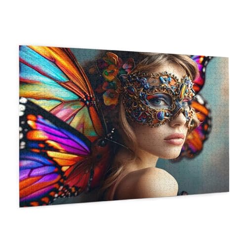 Frau Puzzle 1000 Teile Erwachsene Puzzle Schmetterling Design für Erwachsene und Beginner, HD Farbe HolzPuzzle mit Geschenkbox Verpackung for Zimmer Deko Wohnzimmer, Geschenke für Frauen 50x75cm -z266 Frau Puzzle 1000 Teile Erwachsene Puzzle Schmetterling Design für Erwachsene und Beginner, HD Farbe HolzPuzzle mit Geschenkbox Verpackung for Zimmer Deko Wohnzimmer, Geschenke für Frauen 50x75cm -z266 von Guofuos