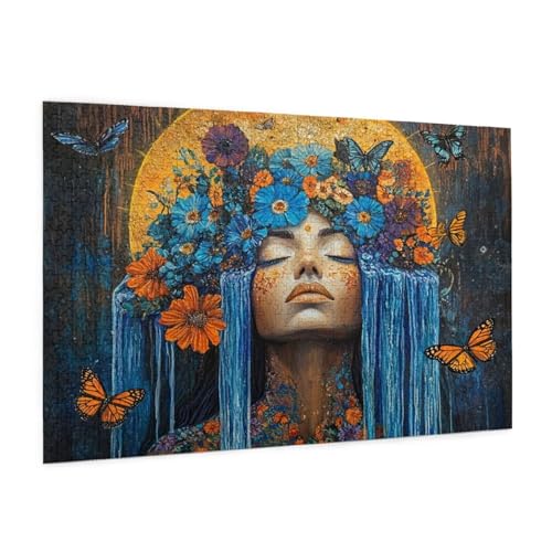 Frau Puzzle 2000 Teile Erwachsene Puzzle Abstrakt Design für Erwachsene und Beginner, HD Farbe HolzPuzzle mit Geschenkbox Verpackung for Zimmer Deko Wohnzimmer, Geschenke für Frauen 70x100cm -z249 von Guofuos