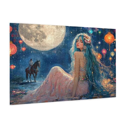 Frau Puzzle 2000 Teile Erwachsene Puzzle Landschaft Design für Erwachsene und Beginner, HD Farbe HolzPuzzle mit Geschenkbox Verpackung for Zimmer Deko Wohnzimmer, Geschenke für Frauen 70x100cm -z256 von Guofuos