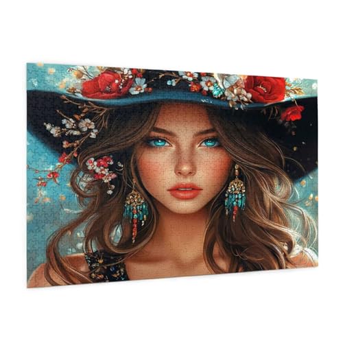 Frau Puzzle 5000 Teile Erwachsene Puzzle Blume Design für Erwachsene und Beginner, HD Farbe HolzPuzzle mit Geschenkbox Verpackung for Zimmer Deko Wohnzimmer, Geschenke für Frauen 100x150cm -z281 von Guofuos