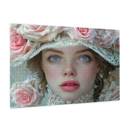 Frau Puzzle 6000 Teile Erwachsene Puzzle Blume Design für Erwachsene und Beginner, HD Farbe HolzPuzzle mit Geschenkbox Verpackung for Zimmer Deko Wohnzimmer, Geschenke für Frauen 100x180cm -z276 von Guofuos