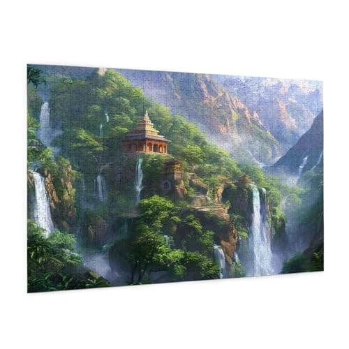 Frühling Puzzle 2000 Teile Erwachsene Puzzle Landschaft Design für Erwachsene und Beginner, HD Farbe HolzPuzzle mit Geschenkbox Verpackung, Zimmer Deko Wohnzimmer, Geschenke für Frauen 70x100cm -z535 von Guofuos