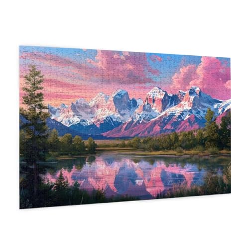 Gebirge Puzzle 4000 Teile Erwachsene Puzzle See Design für Erwachsene und Beginner, HD Farbe HolzPuzzle mit Geschenkbox Verpackung for Zimmer Deko Wohnzimmer, Geschenke für Frauen 87x140cm -z388 von Guofuos