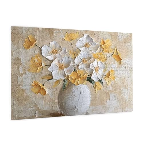 Gelb Puzzle 6000 Teile Erwachsene Puzzle Blume Design für Erwachsene und Beginner, HD Farbe HolzPuzzle mit Geschenkbox Verpackung for Zimmer Deko Wohnzimmer, Geschenke für Frauen 100x180cm -z1234 von Guofuos