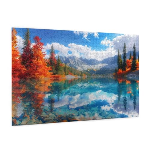 Herbst Puzzle 1000 Teile Erwachsene Puzzle Landschaft Design für Erwachsene und Beginner, HD Farbe HolzPuzzle mit Geschenkbox Verpackung for Zimmer Deko Wohnzimmer, Geschenke für Frauen 50x75cm -z1537 Herbst Puzzle 1000 Teile Erwachsene Puzzle Landschaft Design für Erwachsene und Beginner, HD Farbe HolzPuzzle mit Geschenkbox Verpackung for Zimmer Deko Wohnzimmer, Geschenke für Frauen 50x75cm -z1537 von Guofuos