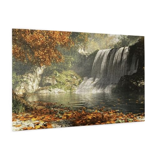 Herbst Puzzle 2000 Teile Erwachsene Puzzle Fallen Design für Erwachsene und Beginner, HD Farbe HolzPuzzle mit Geschenkbox Verpackung for Zimmer Deko Wohnzimmer, Geschenke für Frauen 70x100cm -z1568 von Guofuos