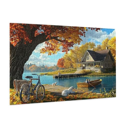 Herbst Puzzle 6000 Teile Erwachsene Puzzle See Design für Erwachsene und Beginner, HD Farbe HolzPuzzle mit Geschenkbox Verpackung for Zimmer Deko Wohnzimmer, Geschenke für Frauen 100x180cm -z322 von Guofuos