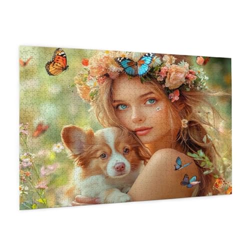 Hund Puzzle 1500 Teile Erwachsene Puzzle Frau Design für Erwachsene Beginner,Farbe HolzPuzzle Kreative Geschenke mit Geschenkbox Verpackung Zimmer Deko Wohnzimmer,Geschenke für Frauen 57x87cm -z105 Hund Puzzle 1500 Teile Erwachsene Puzzle Frau Design für Erwachsene Beginner,Farbe HolzPuzzle Kreative Geschenke mit Geschenkbox Verpackung Zimmer Deko Wohnzimmer,Geschenke für Frauen 57x87cm -z105 von Guofuos