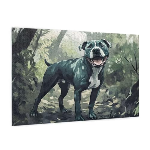 Hund Puzzle 2000 Teile Erwachsene Puzzle Landschaft Design für Erwachsene und Beginner, HD Farbe HolzPuzzle mit Geschenkbox Verpackung for Zimmer Deko Wohnzimmer, Geschenke für Frauen 70x100cm -z930 von Guofuos