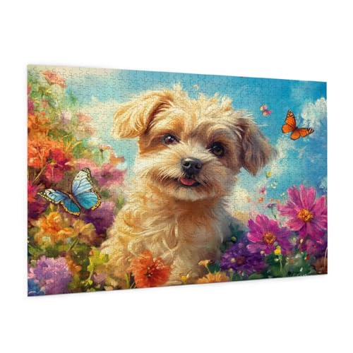 Hund Puzzle 4000 Teile Erwachsene Puzzle Blume Design für Erwachsene und Beginner, HD Farbe HolzPuzzle mit Geschenkbox Verpackung for Zimmer Deko Wohnzimmer, Geschenke für Frauen 87x140cm -z933 Hund Puzzle 4000 Teile Erwachsene Puzzle Blume Design für Erwachsene und Beginner, HD Farbe HolzPuzzle mit Geschenkbox Verpackung for Zimmer Deko Wohnzimmer, Geschenke für Frauen 87x140cm -z933 von Guofuos