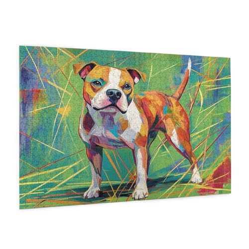 Hund Puzzle 4000 Teile Erwachsene Puzzle Tier Design für Erwachsene und Beginner, HD Farbe HolzPuzzle mit Geschenkbox Verpackung for Zimmer Deko Wohnzimmer, Geschenke für Frauen 87x140cm -z929 von Guofuos