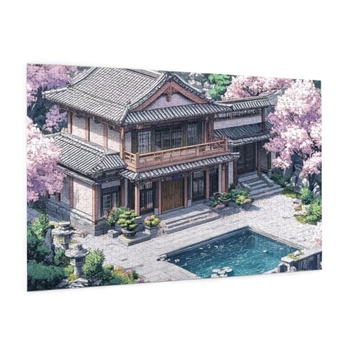 Japan Puzzle 1500 Teile Erwachsene Puzzle Landschaft Design für Erwachsene und Beginner, HD Farbe HolzPuzzle mit Geschenkbox Verpackung for Zimmer Deko Wohnzimmer, Geschenke für Frauen 57x87cm -z331 von Guofuos