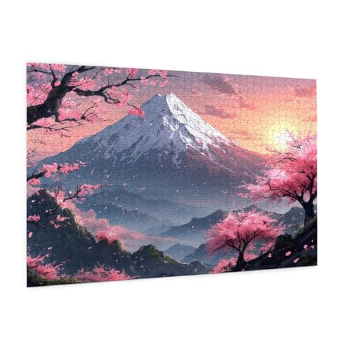 Japan Puzzle 2000 Teile Erwachsene Puzzle Landschaft Design für Erwachsene und Beginner, HD Farbe HolzPuzzle mit Geschenkbox Verpackung for Zimmer Deko Wohnzimmer, Geschenke für Frauen 70x100cm -z329 von Guofuos