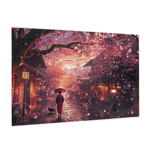 Japan Puzzle 3000 Teile Erwachsene Puzzle Straße Design für Erwachsene und Beginner, HD Farbe HolzPuzzle mit Geschenkbox Verpackung for Zimmer Deko Wohnzimmer, Geschenke für Frauen 80x120cm -z342 von Guofuos