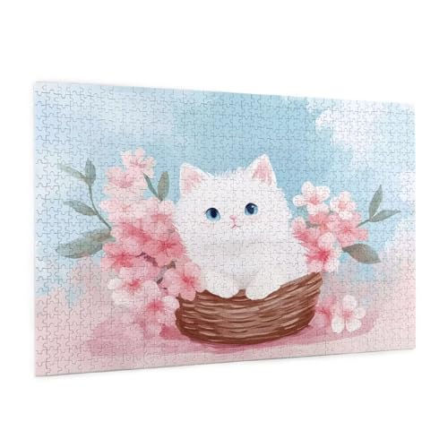 Karikatur Puzzle 1500 Teile Erwachsene Puzzle Katze Design für Erwachsene und Beginner, HD Farbe HolzPuzzle mit Geschenkbox Verpackung for Zimmer Deko Wohnzimmer, Geschenke für Frauen 57x87cm -z591 von Guofuos