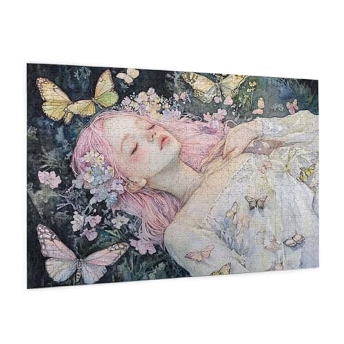 Karikatur Puzzle 2000 Teile Erwachsene Puzzle Frau Design für Erwachsene und Beginner, HD Farbe HolzPuzzle mit Geschenkbox Verpackung for Zimmer Deko Wohnzimmer, Geschenke für Frauen 70x100cm -z602 von Guofuos