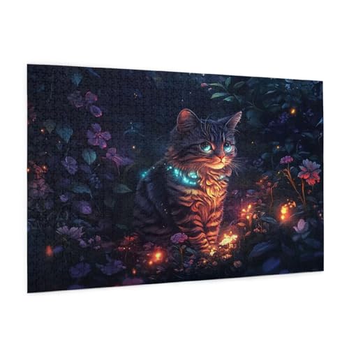 Katze Puzzle 4000 Teile Erwachsene Puzzle Blume Design für Erwachsene und Beginner, HD Farbe HolzPuzzle mit Geschenkbox Verpackung for Zimmer Deko Wohnzimmer, Geschenke für Frauen 87x140cm -z1320 von Guofuos