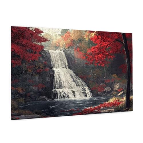 Landschaft Puzzle 1000 Teile Erwachsene Puzzle Fallen Design für Erwachsene und Beginner, HD Farbe HolzPuzzle mit Geschenkbox Verpackung for Zimmer Deko Wohnzimmer, Geschenke für Frauen 50x75cm -z852 von Guofuos