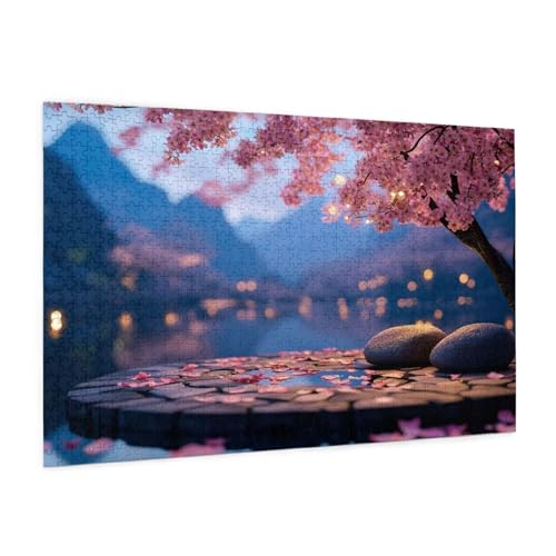 Landschaft Puzzle 1000 Teile Erwachsene Puzzle Japan Design für Erwachsene und Beginner, HD Farbe HolzPuzzle mit Geschenkbox Verpackung for Zimmer Deko Wohnzimmer, Geschenke für Frauen 50x75cm -z861 von Guofuos