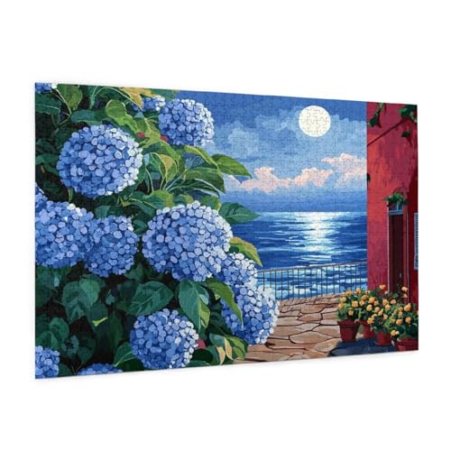 Landschaft Puzzle 1000 Teile Erwachsene Puzzle Mond Design für Erwachsene und Beginner, HD Farbe HolzPuzzle mit Geschenkbox Verpackung for Zimmer Deko Wohnzimmer, Geschenke für Frauen 50x75cm -z88 von Guofuos