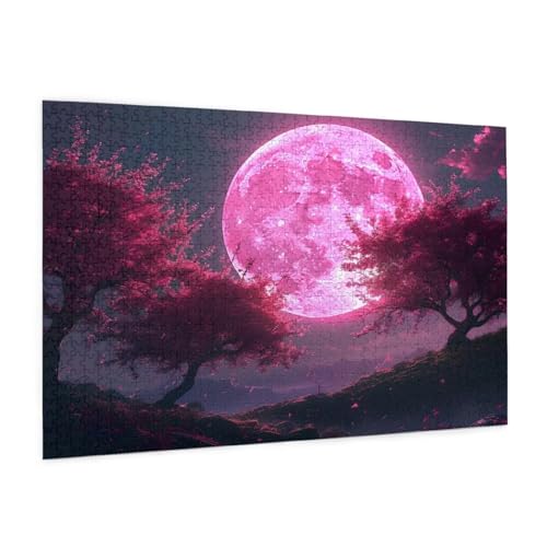 Landschaft Puzzle 1000 Teile Erwachsene Puzzle Mond Design für Erwachsene und Beginner, HD Farbe HolzPuzzle mit Geschenkbox Verpackung for Zimmer Deko Wohnzimmer, Geschenke für Frauen 50x75cm -z903 von Guofuos