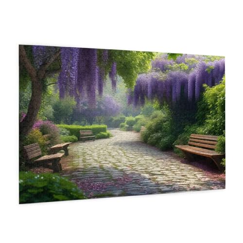 Landschaft Puzzle 1000 Teile Erwachsene Puzzle Straße Design für Erwachsene und Beginner, HD Farbe HolzPuzzle mit Geschenkbox Verpackung for Zimmer Deko Wohnzimmer, Geschenke für Frauen 50x75cm -z831 von Guofuos
