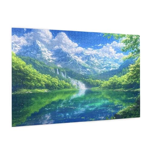 Landschaft Puzzle 1500 Teile Erwachsene Puzzle Gebirge Design für Erwachsene und Beginner, HD Farbe HolzPuzzle mit Geschenkbox Verpackung for Zimmer Deko Wohnzimmer, Geschenke für Frauen 57x87cm -z870 von Guofuos