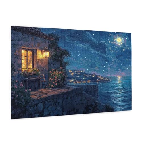 Landschaft Puzzle 2000 Teile Erwachsene Puzzle Kleine Stadt Design für Erwachsene und Beginner,HD Farbe HolzPuzzle mit Geschenkbox Verpackung,Zimmer Deko Wohnzimmer,Geschenke für Frauen 70x100cm -z85 von Guofuos