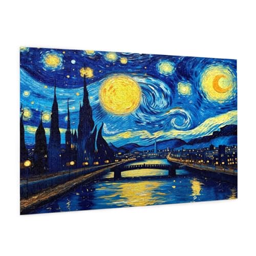 Landschaft Puzzle 3000 Teile Erwachsene Puzzle Abstrakt Design für Erwachsene Beginner, HD Farbe HolzPuzzle mit Geschenkbox Verpackung for Zimmer Deko Wohnzimmer, Geschenke für Frauen 80x120cm -z56 von Guofuos