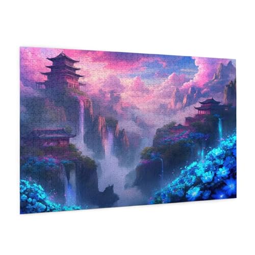 Landschaft Puzzle 3000 Teile Erwachsene Puzzle Blume Design für Erwachsene und Beginner, HD Farbe HolzPuzzle mit Geschenkbox Verpackung for Zimmer Deko Wohnzimmer, Geschenke für Frauen 80x120cm -z817 von Guofuos