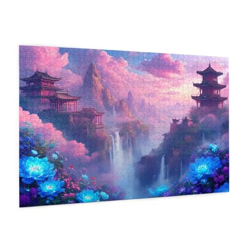 Landschaft Puzzle 3000 Teile Erwachsene Puzzle Blume Design für Erwachsene und Beginner, HD Farbe HolzPuzzle mit Geschenkbox Verpackung for Zimmer Deko Wohnzimmer, Geschenke für Frauen 80x120cm -z71 von Guofuos