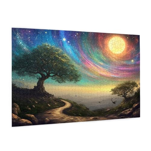 Landschaft Puzzle 3000 Teile Erwachsene Puzzle Mond Design für Erwachsene und Beginner, HD Farbe HolzPuzzle mit Geschenkbox Verpackung for Zimmer Deko Wohnzimmer, Geschenke für Frauen 80x120cm -z87 von Guofuos