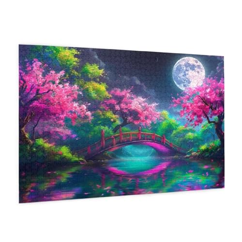 Landschaft Puzzle 3000 Teile Erwachsene Puzzle Mond Design für Erwachsene und Beginner, HD Farbe HolzPuzzle mit Geschenkbox Verpackung for Zimmer Deko Wohnzimmer, Geschenke für Frauen 80x120cm -z893 von Guofuos
