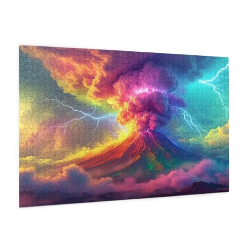 Landschaft Puzzle 3000 Teile Erwachsene Puzzle Vulkan Design für Erwachsene und Beginner, HD Farbe HolzPuzzle mit Geschenkbox Verpackung for Zimmer Deko Wohnzimmer, Geschenke für Frauen 80x120cm -z830 von Guofuos