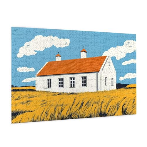 Landschaft Puzzle 4000 Teile Erwachsene Puzzle Bauernhof Design für Erwachsene und Beginner, HD Farbe HolzPuzzle mit Geschenkbox Verpackung, Zimmer Deko Wohnzimmer, Geschenke für Frauen 87x140cm -z846 von Guofuos