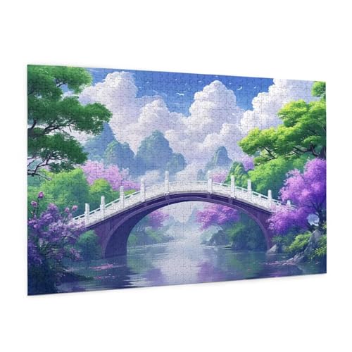 Landschaft Puzzle 4000 Teile Erwachsene Puzzle Brücke Design für Erwachsene und Beginner, HD Farbe HolzPuzzle mit Geschenkbox Verpackung for Zimmer Deko Wohnzimmer, Geschenke für Frauen 87x140cm -z855 von Guofuos